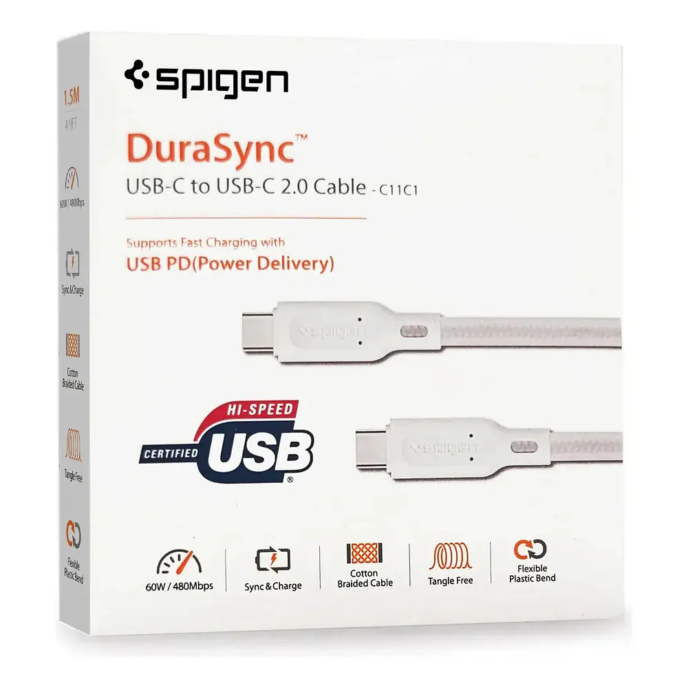 Cable Spigen Nylon Usb-c 1.5m Para Galaxy S26 Plus Ultra 1