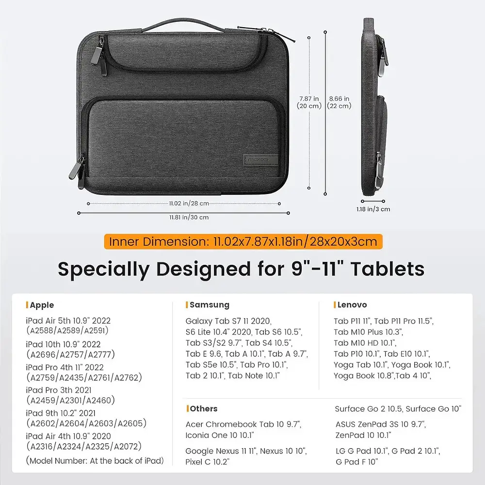 Moko Funda Bag Para Ipad Air 11 M4 Chip (2026) A3459 A3460 A3463 Negro 6