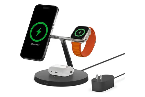 Cargador Belkin (mag)go Stand 3en1 Para Iphone 17e (2026)