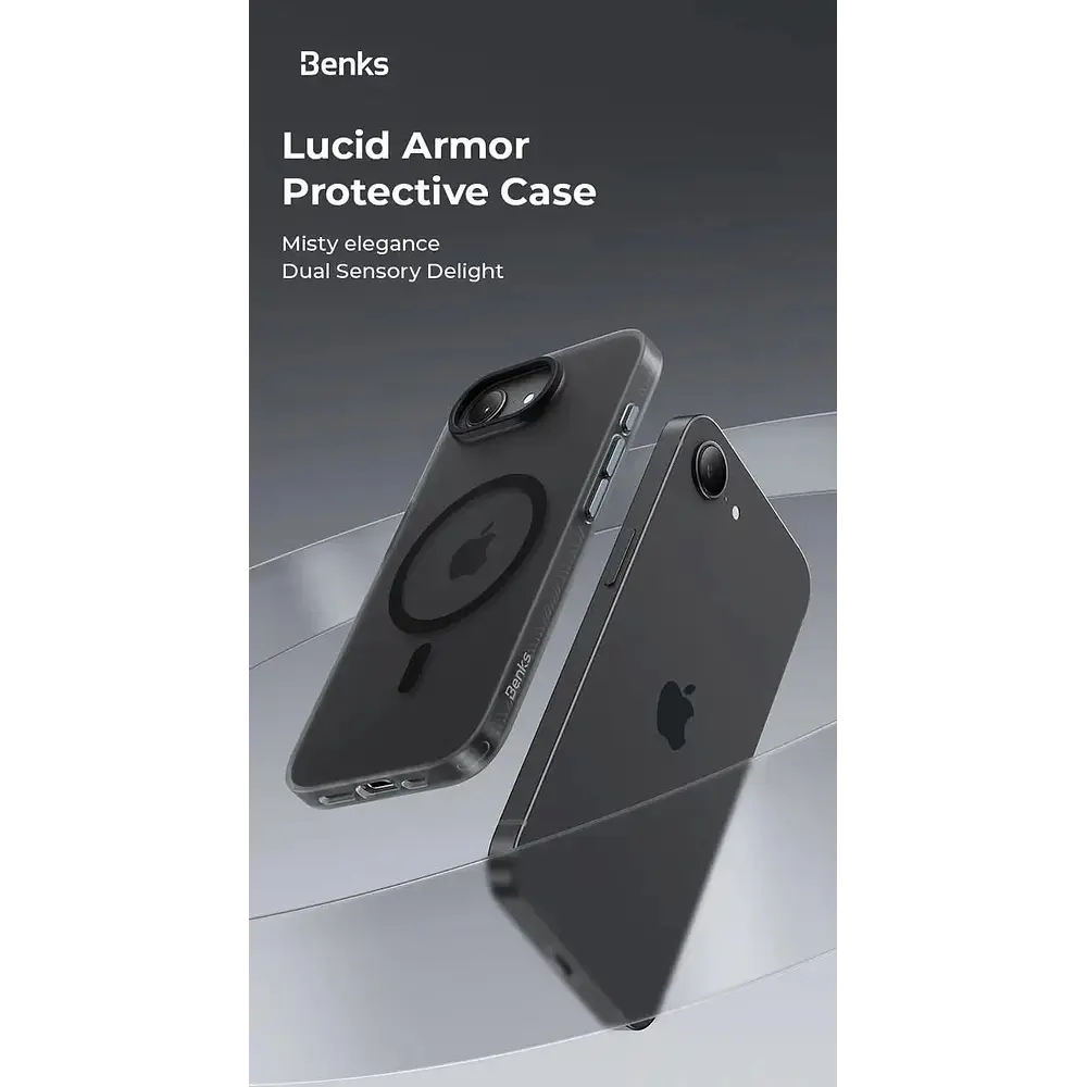Case Benks Lucid Armor (mag) Para Iphone 17e (2026) Smoke 4