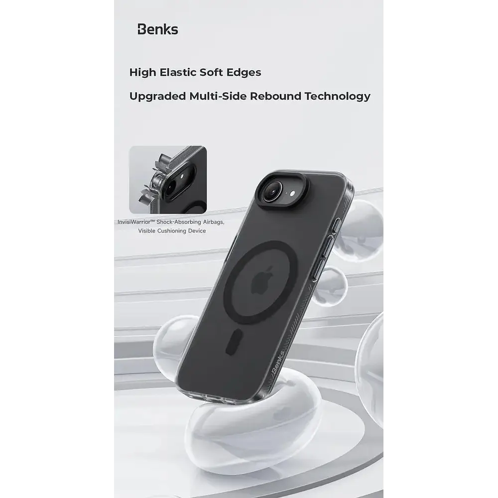 Case Benks Lucid Armor (mag) Para Iphone 17e (2026) Smoke 9
