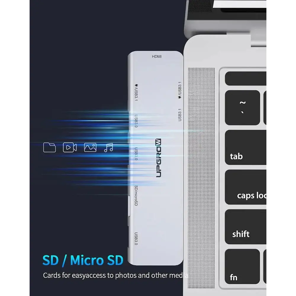 Adaptador Hub Upgrow Usb C 7en2 Para Macbook Air 15 M5 A3448 7