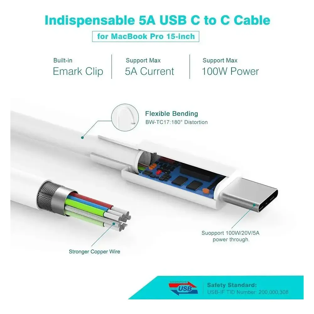 Cargador de Pared Szpower Usb C 87watts Para Macbook Air 15 M5 A3448 4