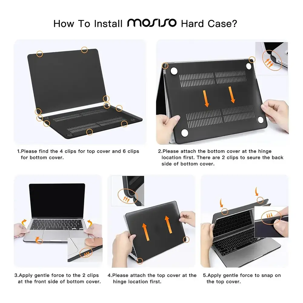 Case Mosiso Para Macbook Air 13.6 M5 A3449 (2026) + Micas 4