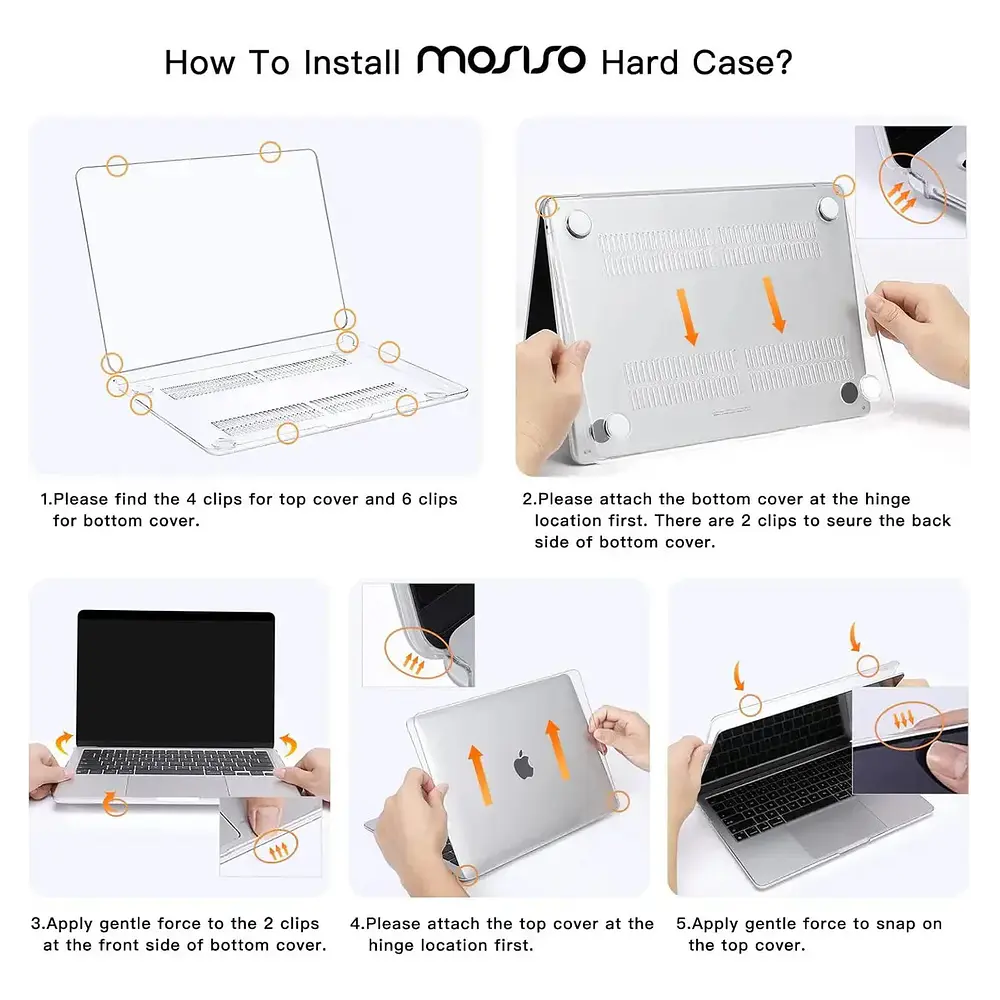 Case Mosiso Para Macbook Air 15 M5 A3448 (2026) Clear + Mica 8