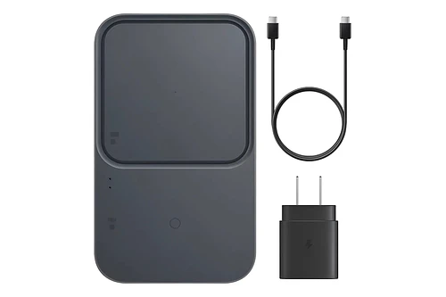 Cargador inalámbrico Samsung Wireless Charger Duo 15w Para Galaxy S26 Plus Ultra (con Cargador de pared 25W)