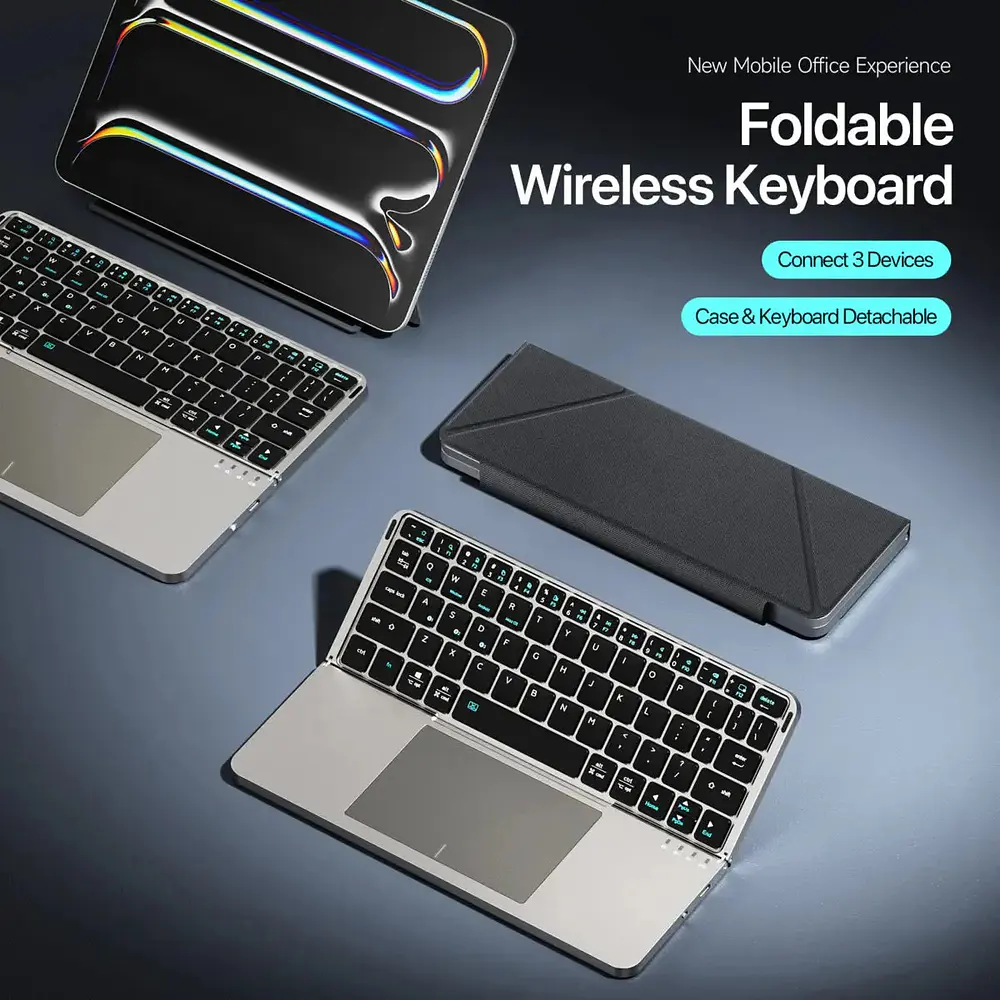 Teclado Portátil Touchfold Para Ipad Air 11 M4 Chip (2026) A3459 A3460 A3463 2