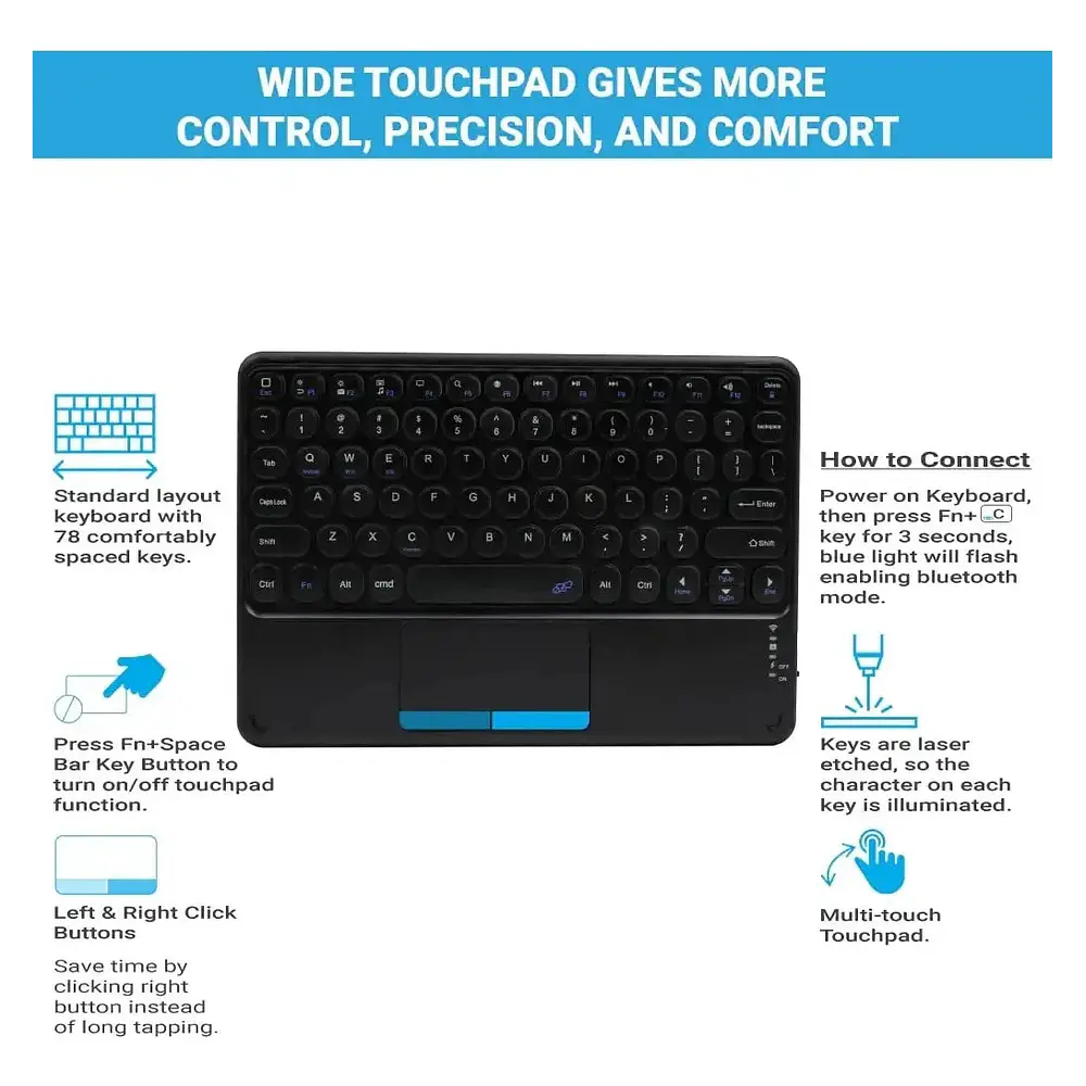 Teclado Portátil Touchpad Para Ipad Air 13 M4 Chip (2026) A3461 A3462 A3464 5