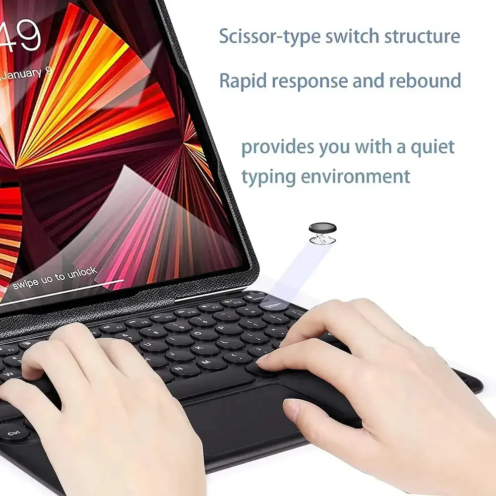 Teclado Portátil Touchpad Para Ipad Air 13 M4 Chip (2026) A3461 A3462 A3464 6