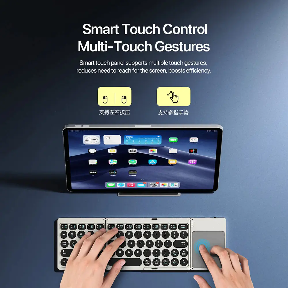 Teclado Portátil Touchflip Para Ipad Air 11 M4 Chip (2026) A3459 A3460 A3463 6