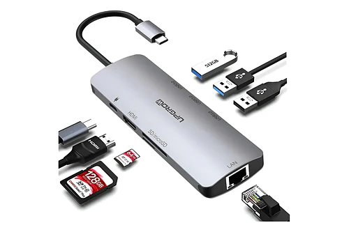 Adaptador Hub Upgrow Red 8en1 Para Macbook Air 13.6 M5 A3449