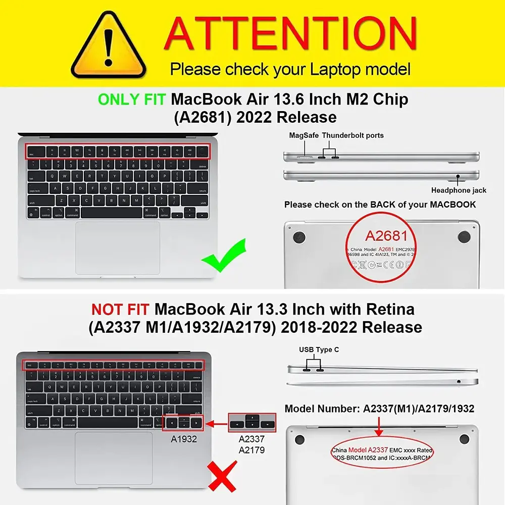 Case Fintie Hard Shell Para Macbook Air 13.6 M5 (2026) A3449 2