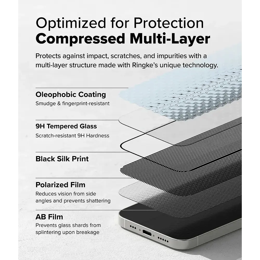 Mica Antiespía Ringke Easy Slide Iphone 17e (2026) 2-pack 6