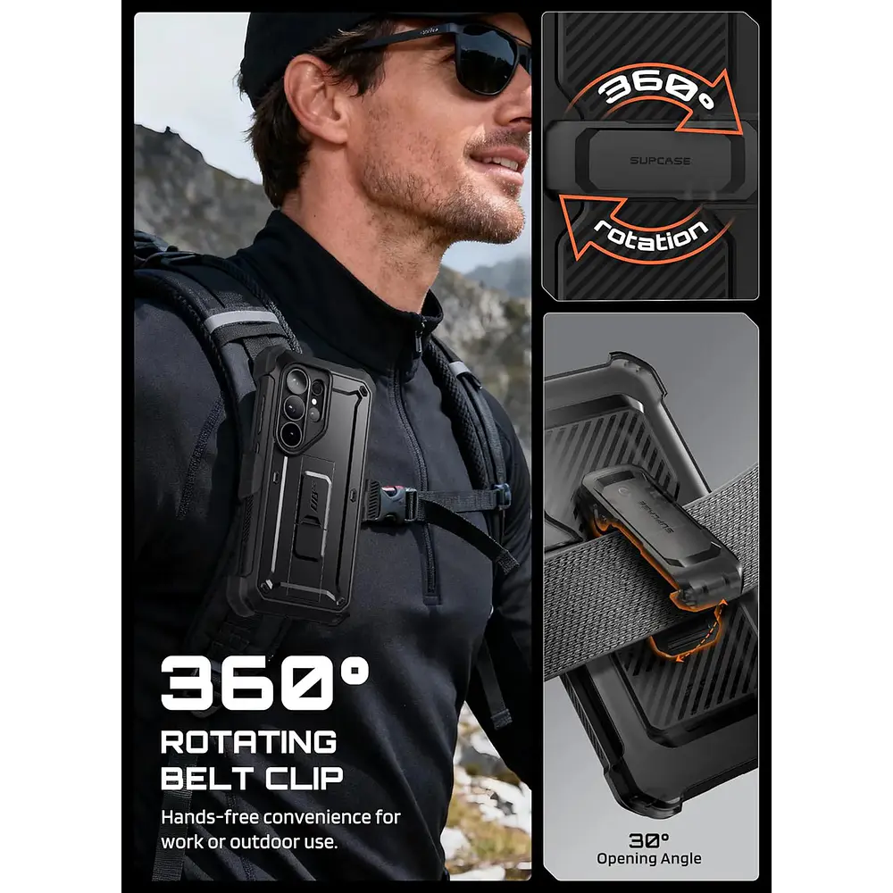 Case Supcase Ub Pro 360° Para Galaxy S26 Ultra Black + Mica 10