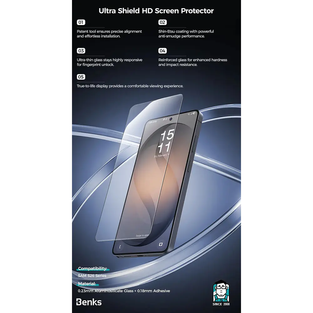 Mica Protector D Vidrio Benks Ultra Shield Galaxy S26 Ultra 2