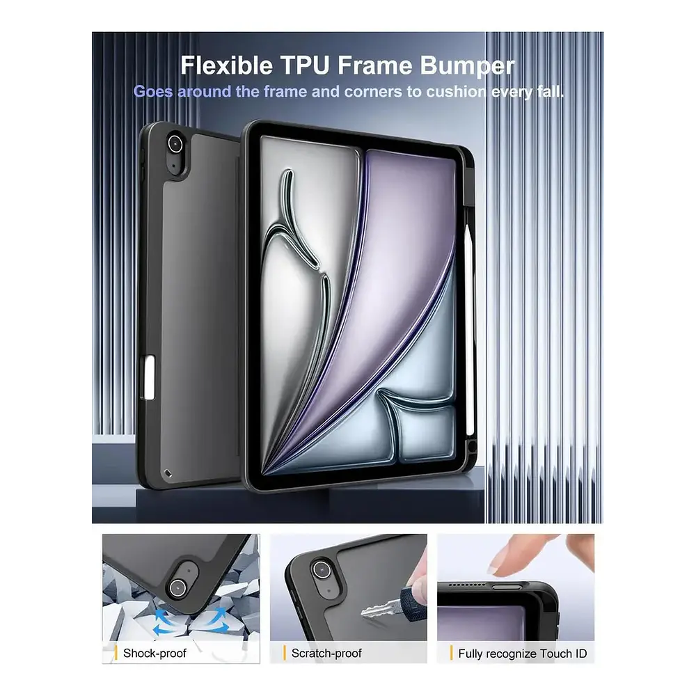 Funda Case Para Ipad Air 11 M4 Chip (2026) A3459 A3460 A3463 Negro 3