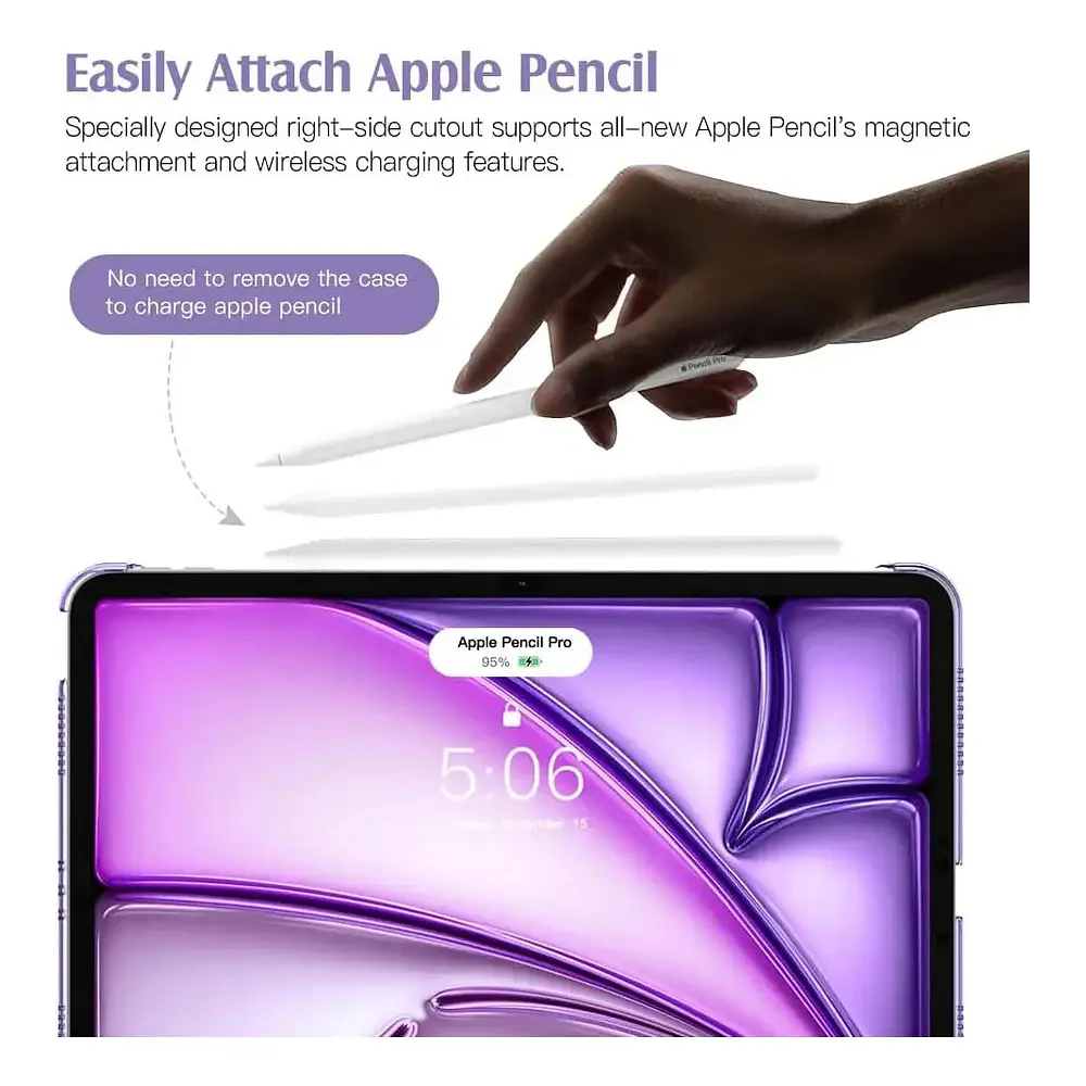 Smart Case Moko Para Ipad Air 11 M4 Chip (2026) A3459 A3460 A3463 Purple 5