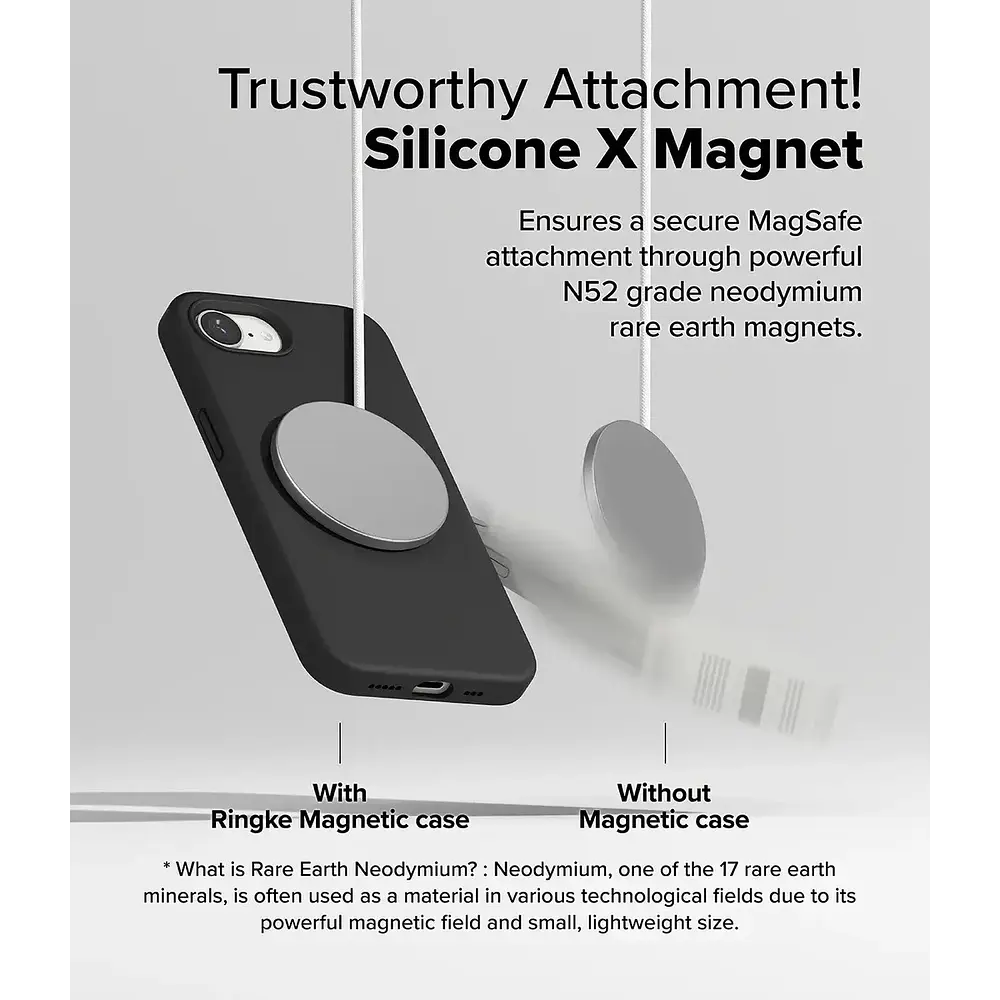 Case Ringke Silicone (mag) Para Iphone 17e (2026) Negro 3