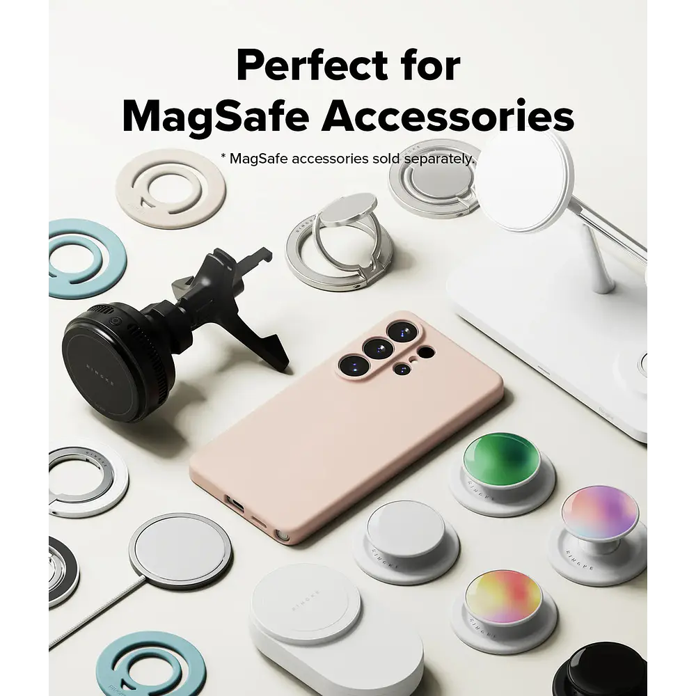 Case Ringke Silicone (mag) Para Galaxy S26 Ultra Pink Sand 3