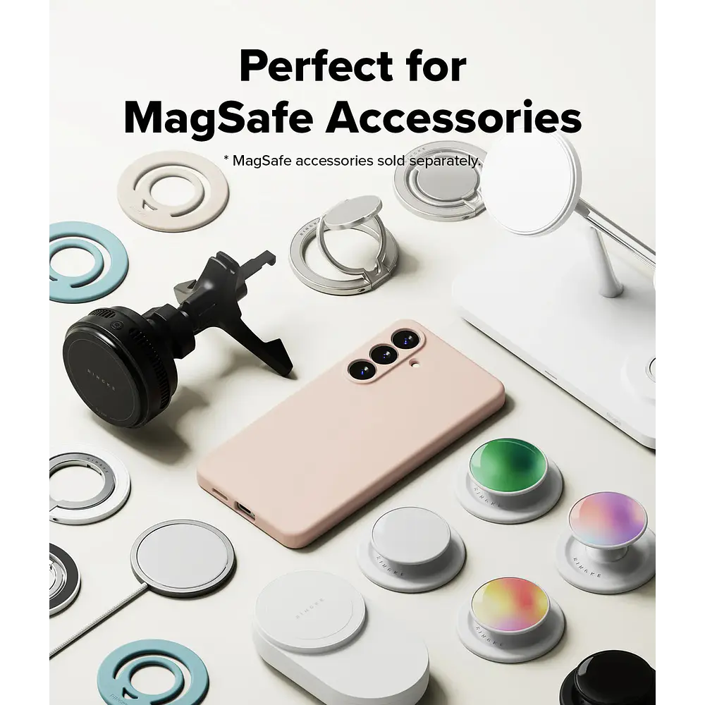 Case Ringke Silicone (mag) Para Galaxy S26 Plus Pink Sand 7