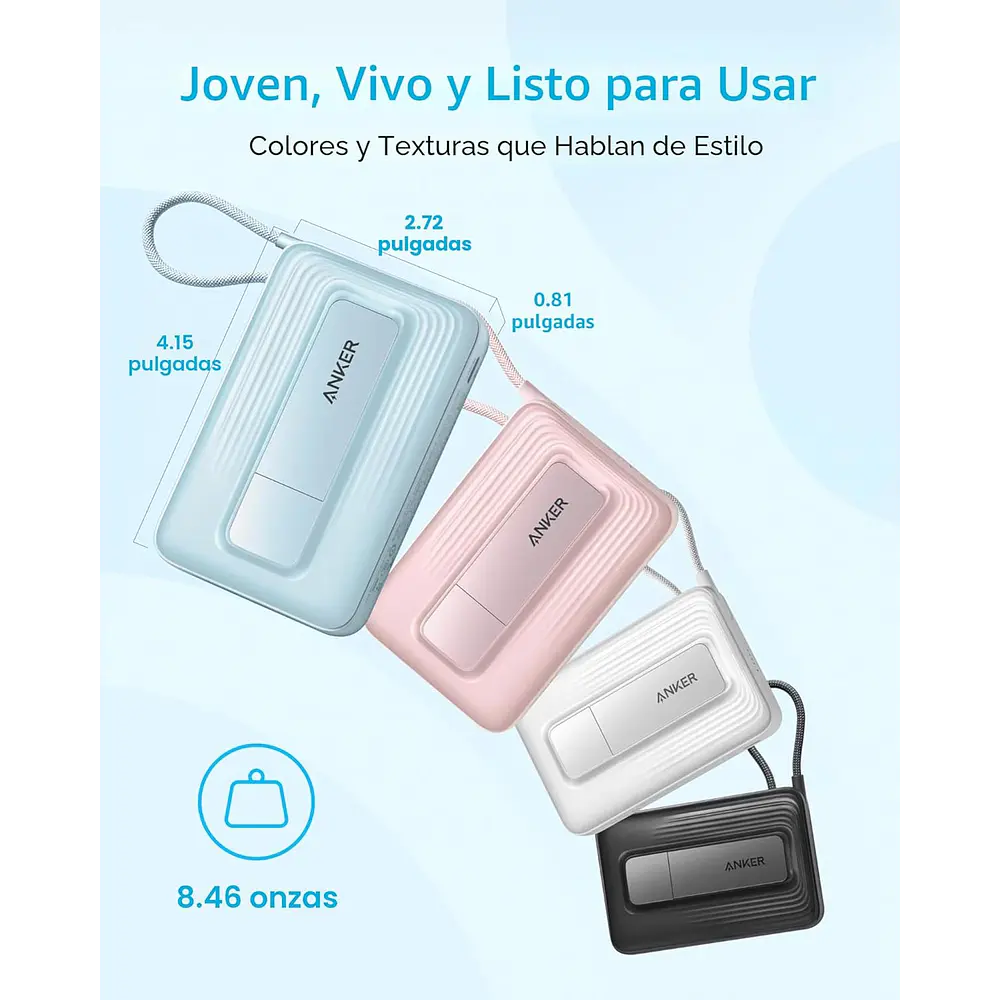Anker Zolo Power Bank 30W Batería Externa Magnética (mag) 10000MAh Para iPhone Galaxy 6