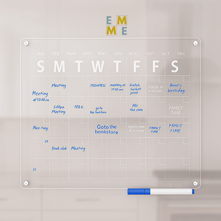 Pizarra Calendario Mensual Magnética Para Refrigerador 2