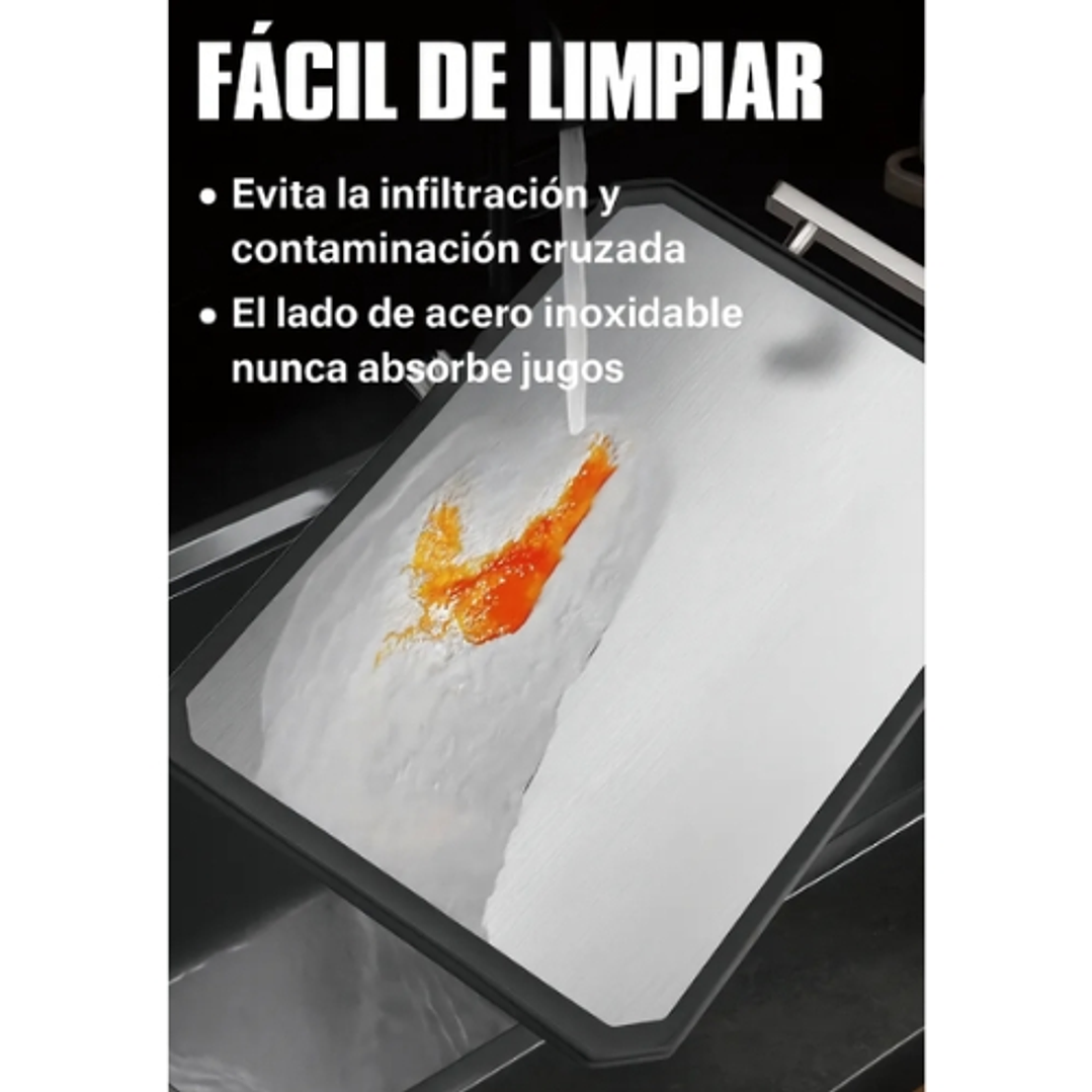 Tabla De Picar Para Cortar Doble Cara En Acero Inoxidable 4