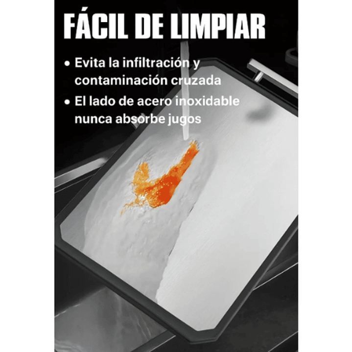 Tabla De Picar Para Cortar Doble Cara En Acero Inoxidable 4