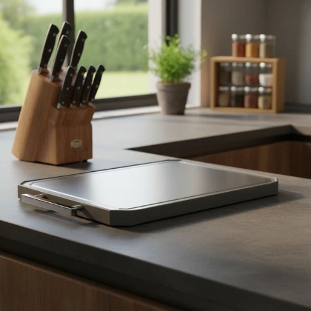 Tabla De Picar Para Cortar Doble Cara En Acero Inoxidable 5