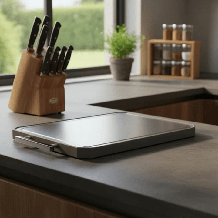 Tabla De Picar Para Cortar Doble Cara En Acero Inoxidable 5