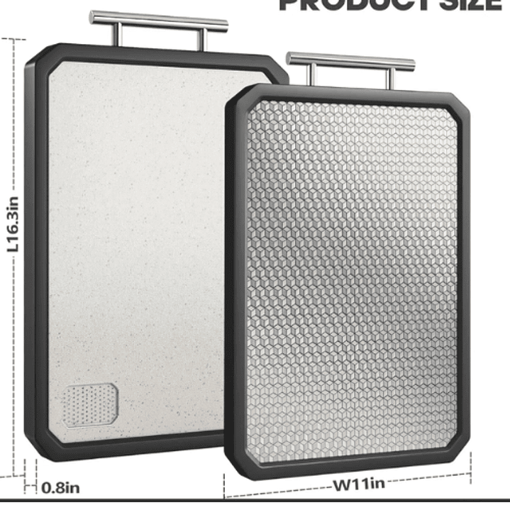 Tabla De Picar Para Cortar Doble Cara En Acero Inoxidable 7