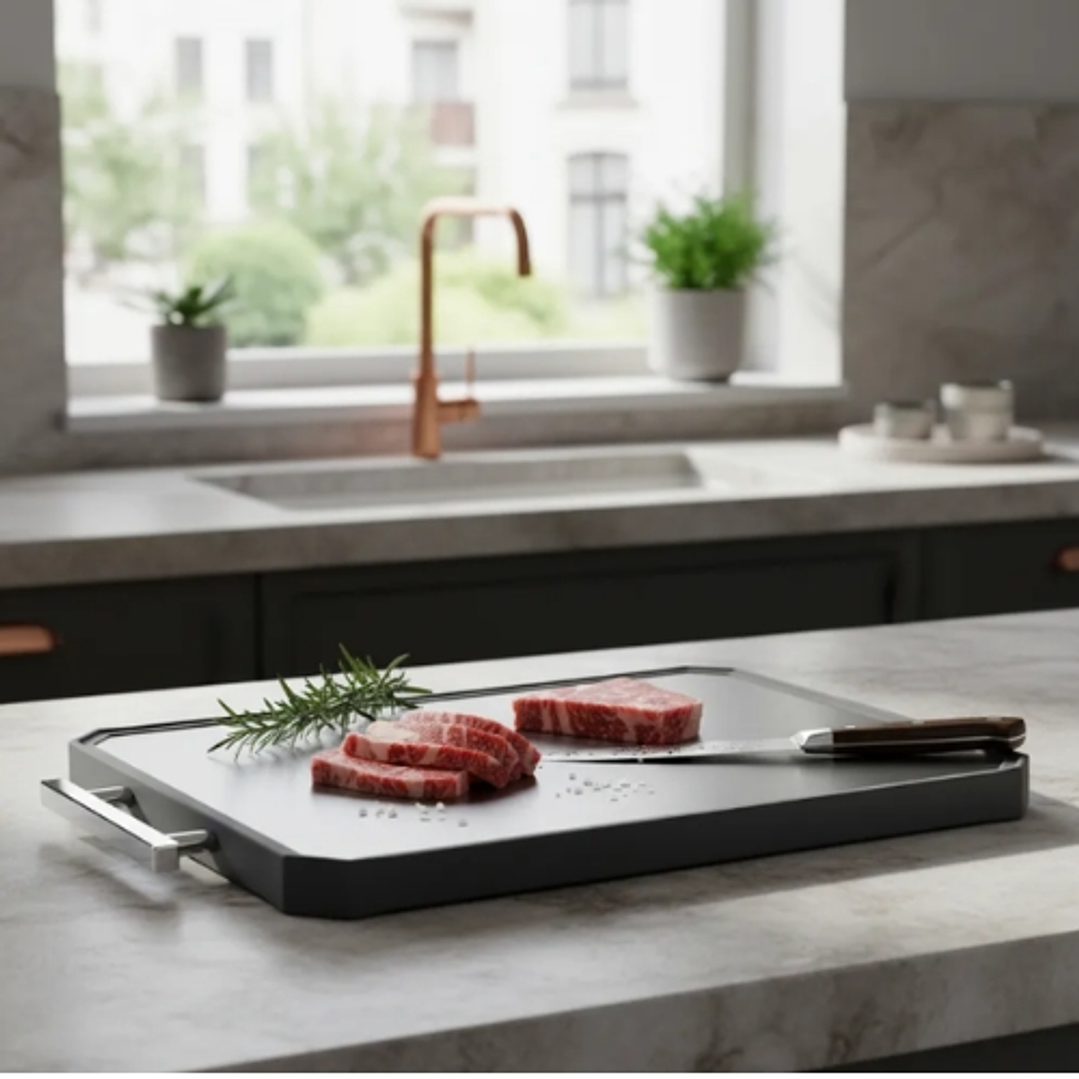 Tabla De Picar Para Cortar Doble Cara En Acero Inoxidable 8