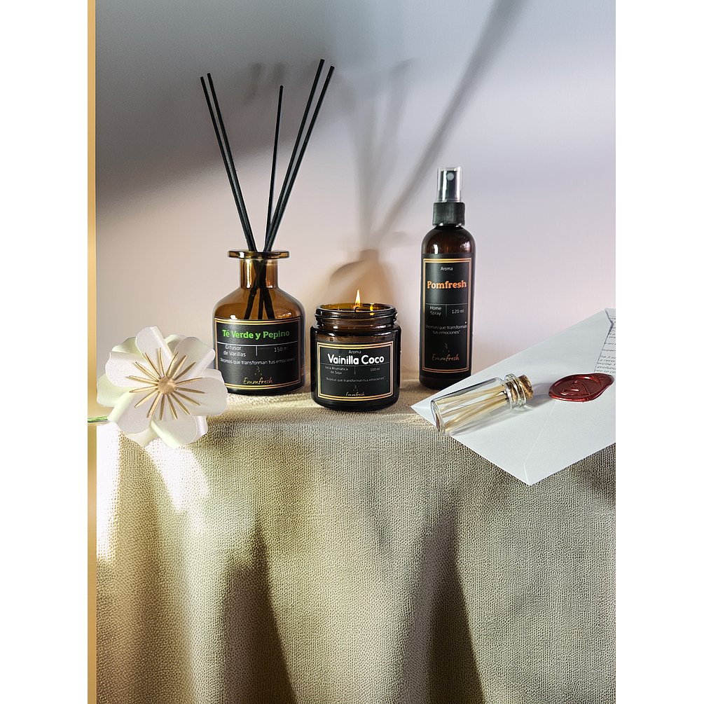 Pack Aromático Mix: Difusor + Home Spray + Vela 1