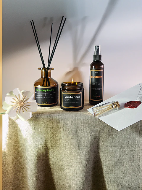Pack Aromático Mix: Difusor + Home Spray + Vela