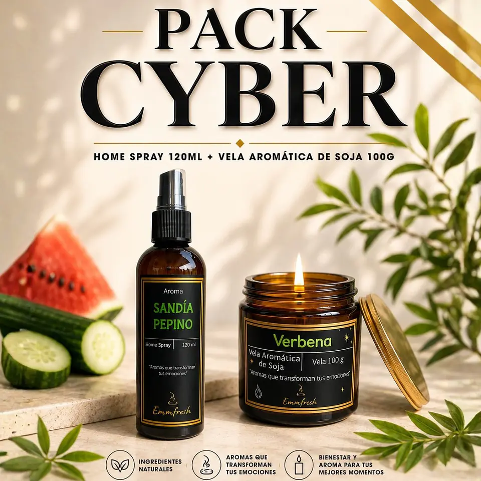 Home Spray Sandía Pepino + Vela Aromática Verbena 1