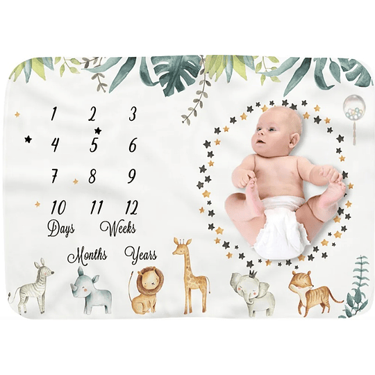 Manta de muselina para fondo de fotografía para crecimiento del bebé