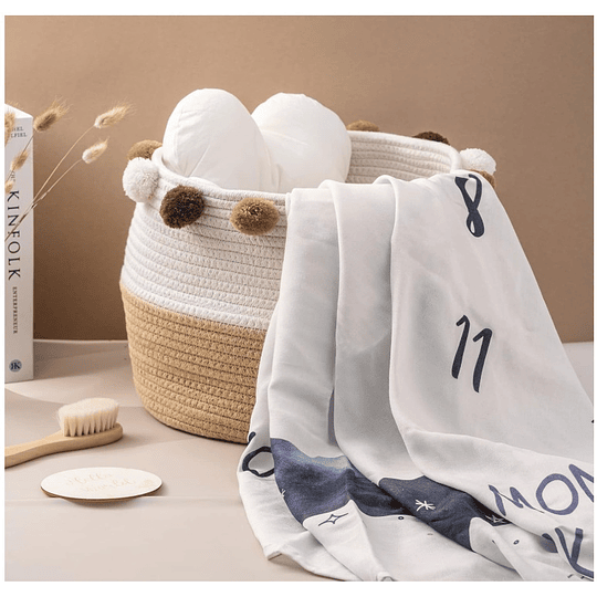 Manta de muselina para fondo de fotografía para crecimiento del bebé