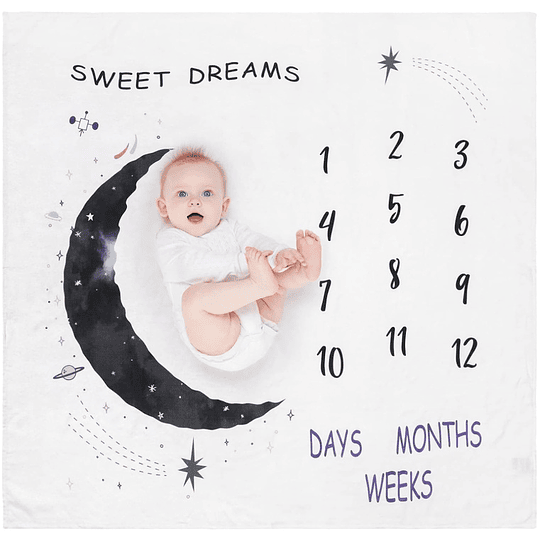 Manta de muselina para fondo de fotografía para crecimiento del bebé