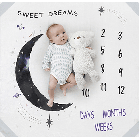 Manta de muselina para fondo de fotografía para crecimiento del bebé