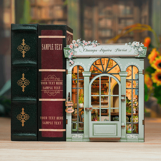  Book Nook Miniatura 3D  Elysee Florist