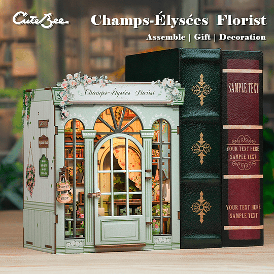  Book Nook Miniatura 3D  Elysee Florist