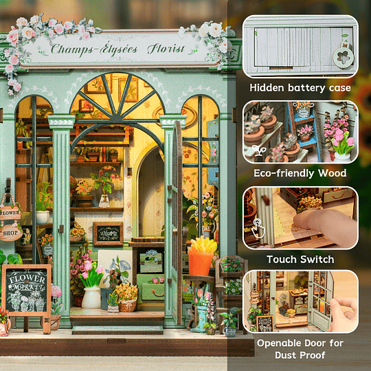  Book Nook Miniatura 3D  Elysee Florist