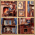  Book Nook Miniatura 3D  Count Cat
