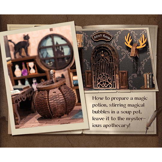  Book Nook Miniatura 3D  Magic Pharmacist