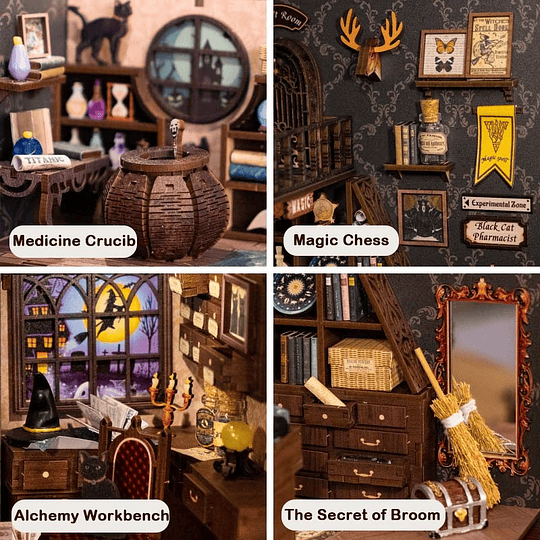  Book Nook Miniatura 3D  Magic Pharmacist