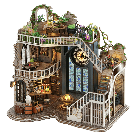 Puzzle Dollhouse Book Nook 3D Magic House