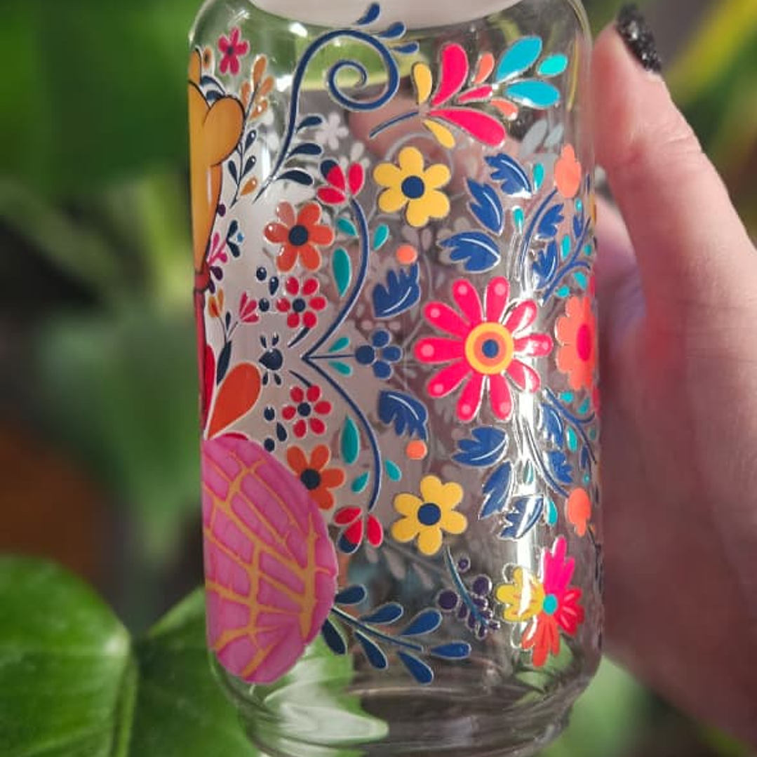 Vaso de Vidrio con Tapa de Bambú y Bombilla – Winnie the Pooh 530 ml ✨🐻🍯 3