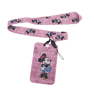 ✨ Lanyard Porta Credencial Minnie Rosado ✨