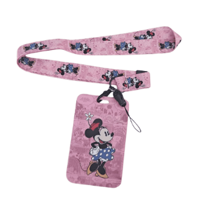 ✨ Lanyard Porta Credencial Minnie Rosado ✨ 1