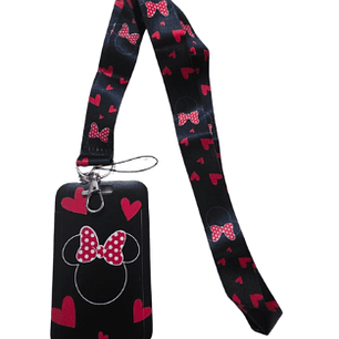 ✨ Lanyard Porta Credencial Minnie Negro ✨